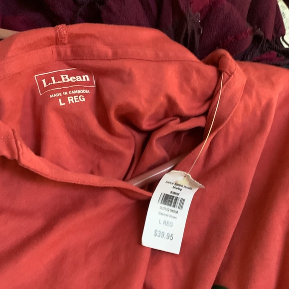 NWT LL Bean Pima Cotton Hoodie- Size L - Picture 2 of 3